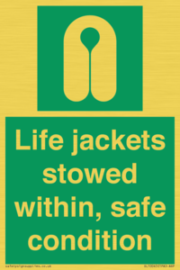 Life jackets stowed within